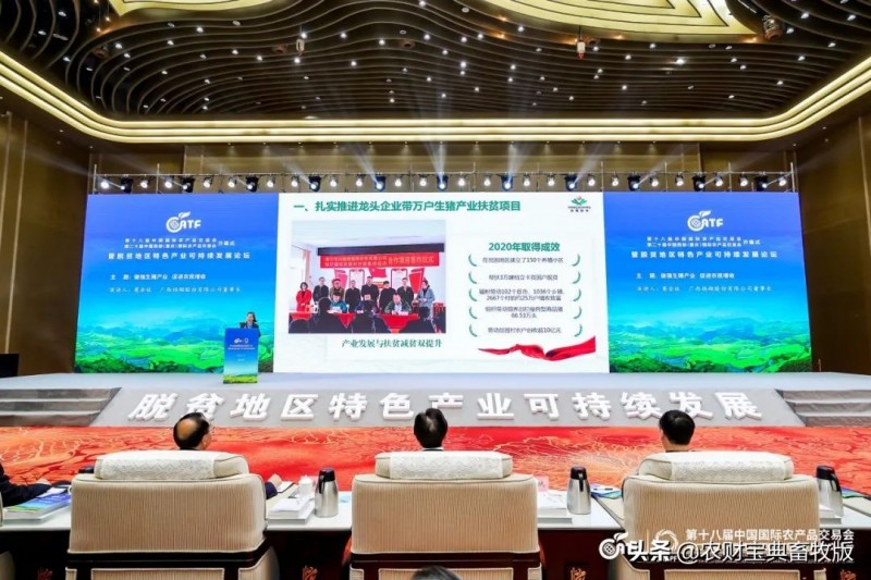 扬翔亮相第十八届中国国际农产品交易会，莫金枝董事长汇报产业扶贫产业